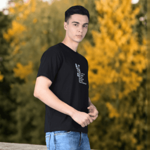 Black Attitude Printed Cotton T-Shirt
