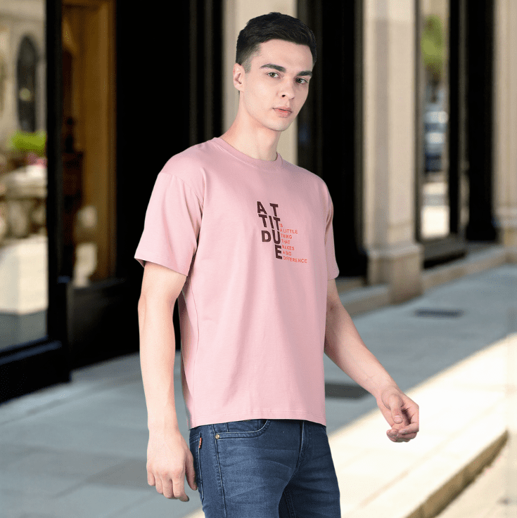 Pink Attitude Printed Cotton T-Shirt - Image 3