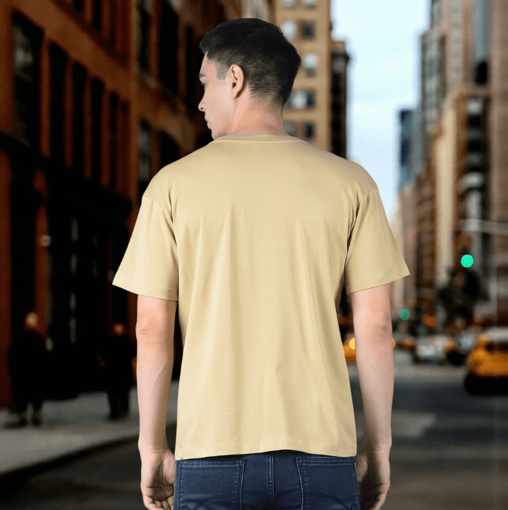 Beige Printed Cotton T-Shirt - Image 6
