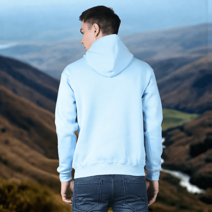 Solid Sky Blue Hoodie - Image 4