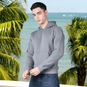 Solid Grey Pullover Hoodie