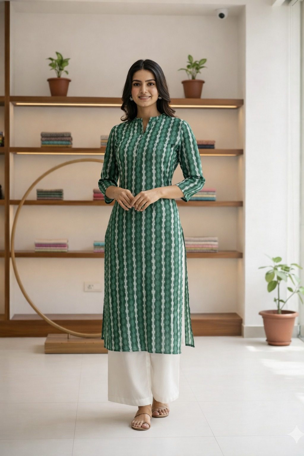 Green Striped Kurti - Image 3
