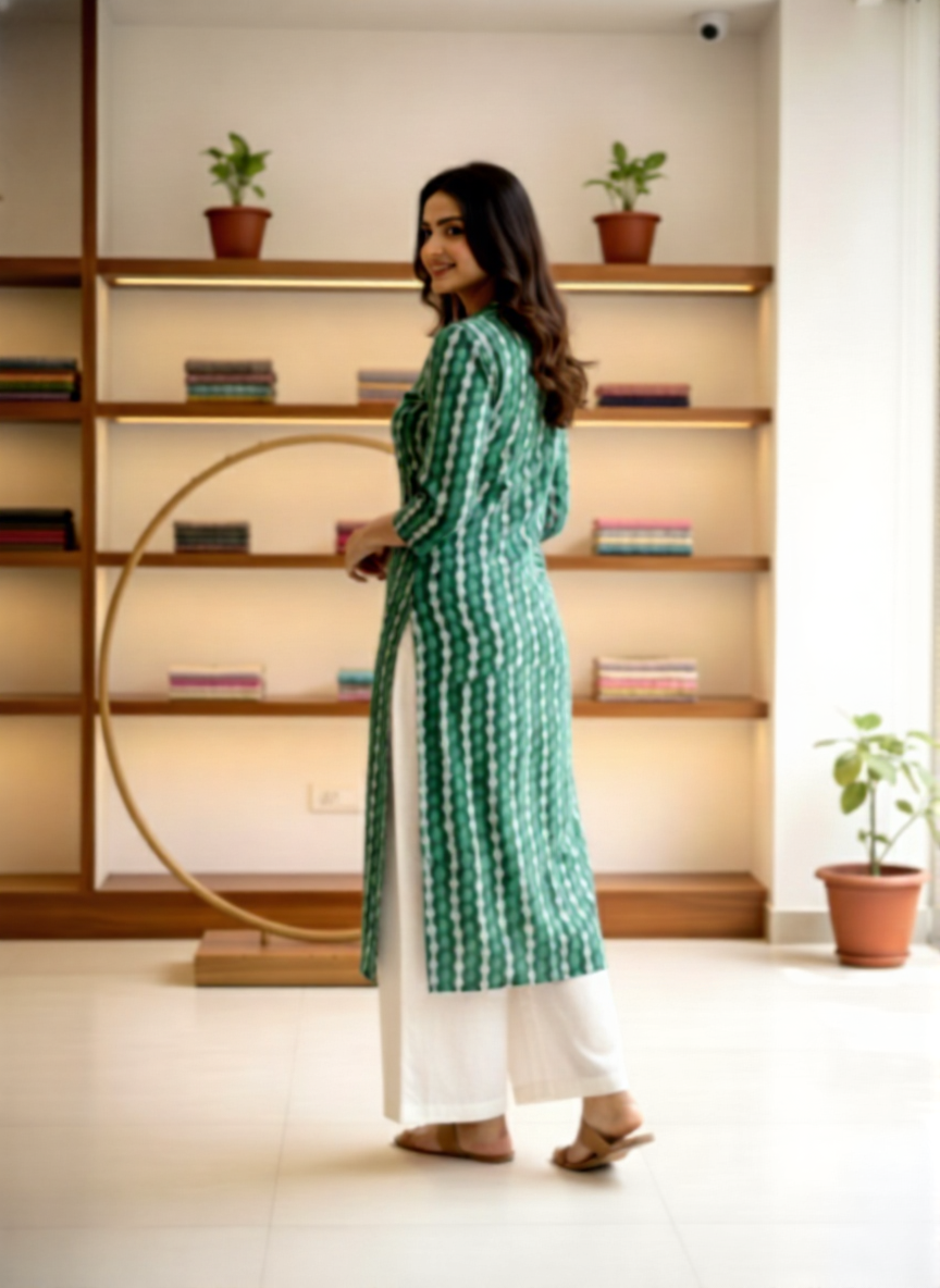 Green Striped Kurti - Image 4