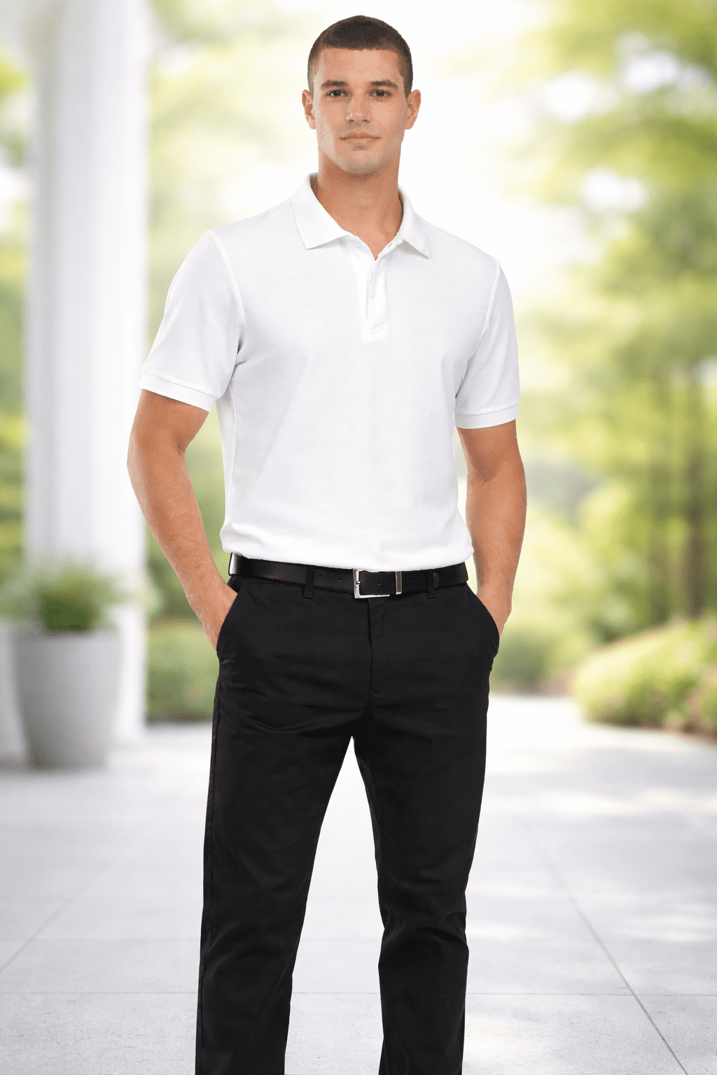 Classic White Polo T-Shirt - Image 3