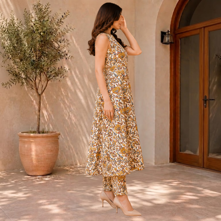 Printed Co-Ord Set Sleeveless - Image 5